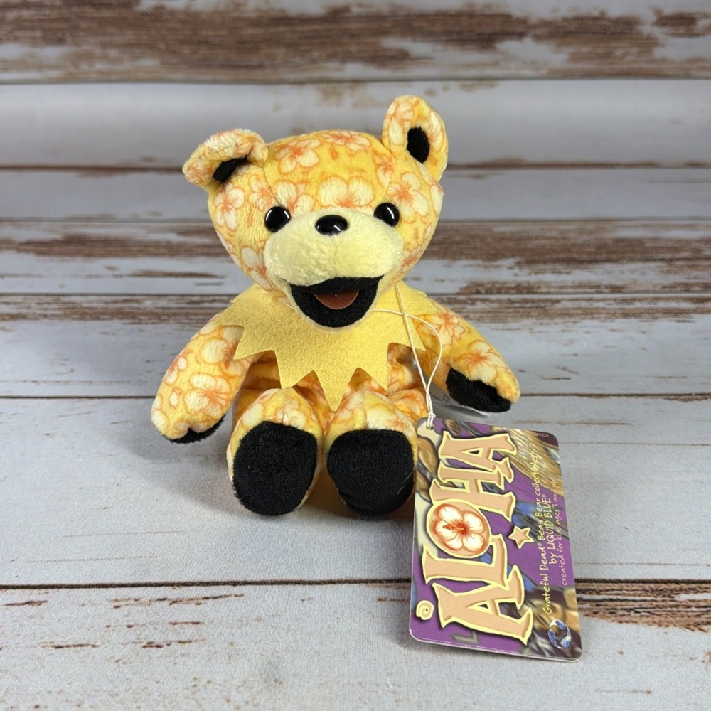 Aloha 7" Grateful Dead Bean Bear Series 8 Liquid Blue With Tag Used